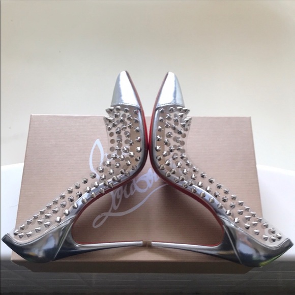 ❌SOLD❌Christian Louboutin Silver Spike PVC - Picture 3 of 5